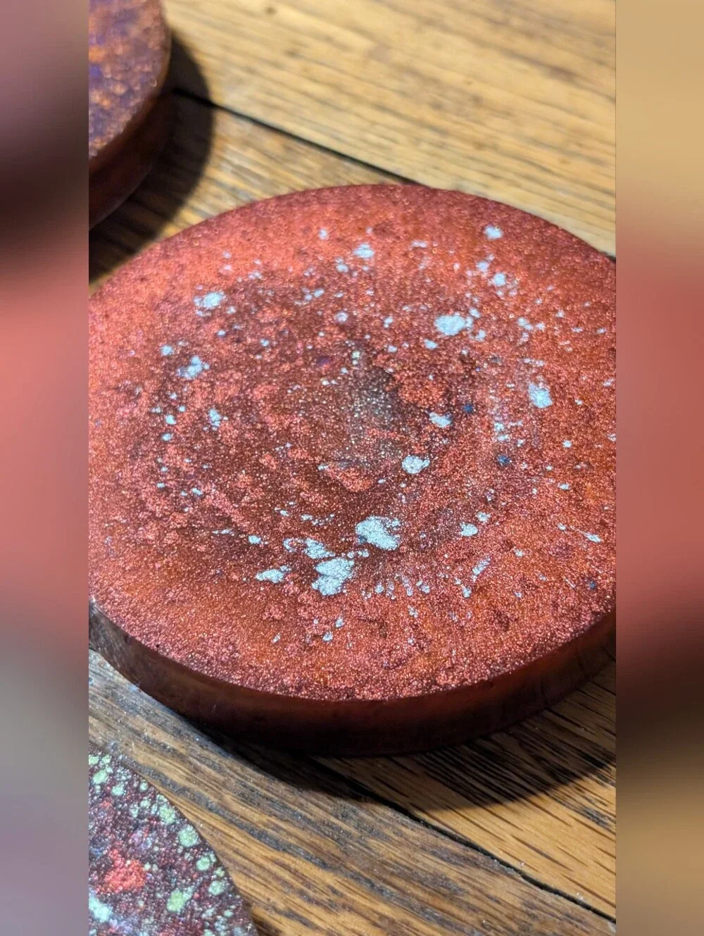 Abstract Planets Made From Epoxy Resin 4 Piece Coaster Set